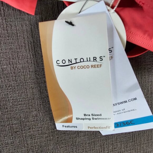 Contours By Coco Reef Bloom Iconic Belted High Neck One Piece Swimsuit Size 12 - Picture 10 of 10